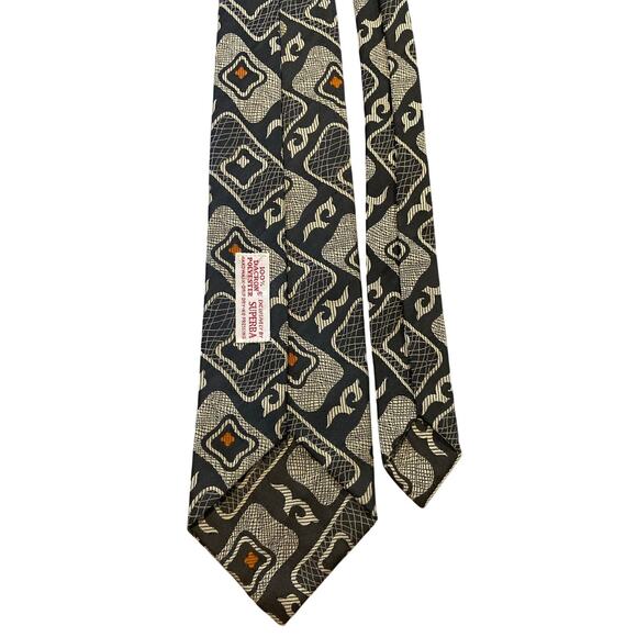 Vintage 1950's Dacron Tie | Black & White | Superba Brand - Picture 3 of 5
